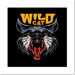 Wild Cat Illustration Posters and Art